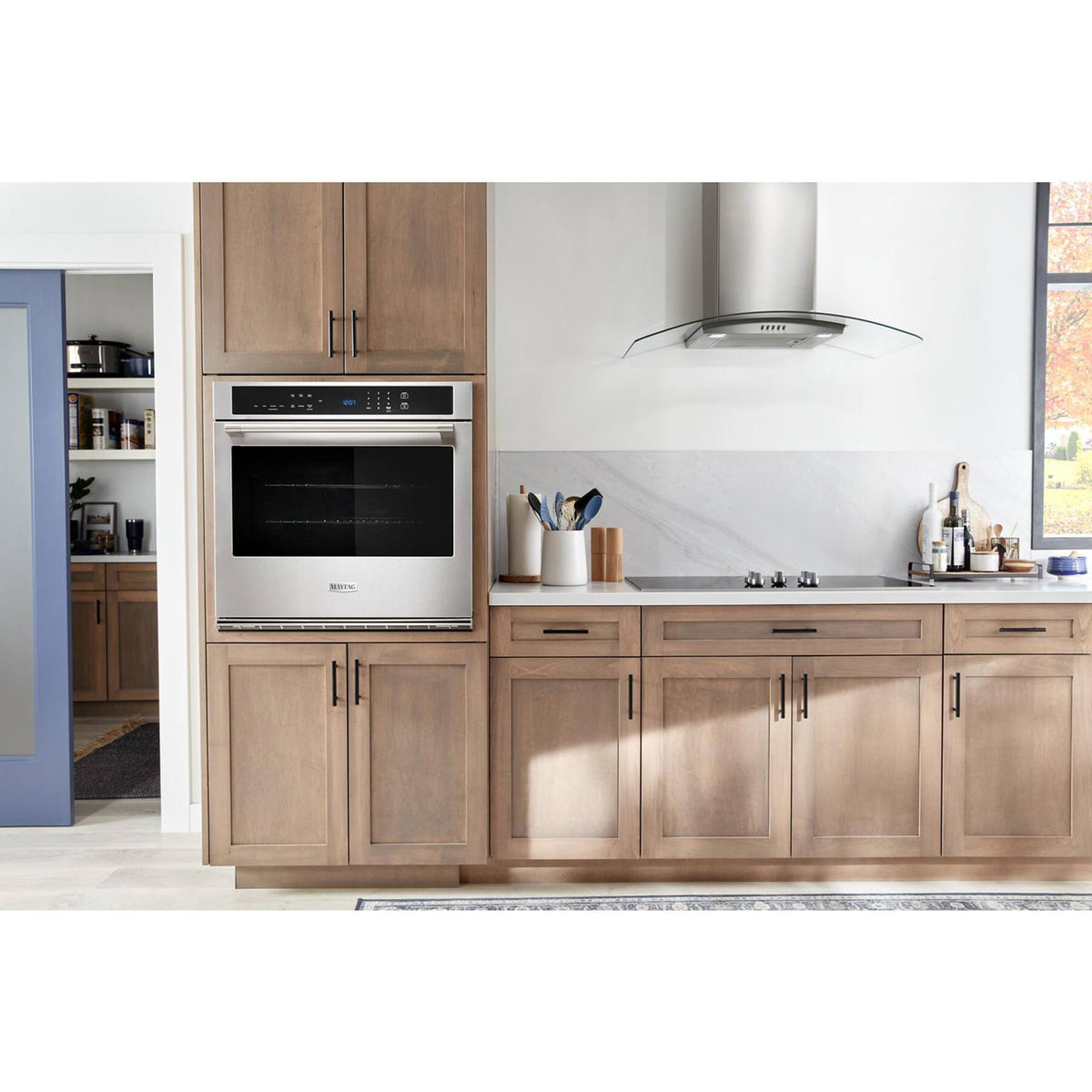 Maytag - 30" Built-In Single Electric Convection Wall Oven with Air Fry - Stainless Steel