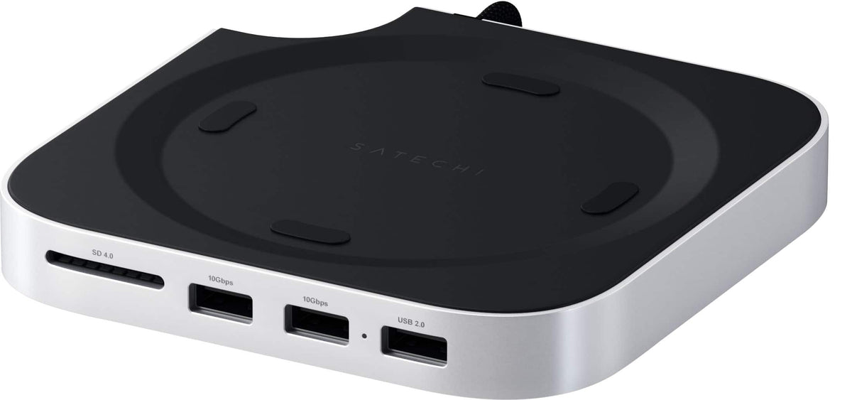 Satechi - Stand & Hub USB-C Docking Station for Mac Mini M4 with SSD Enclosure - Silver