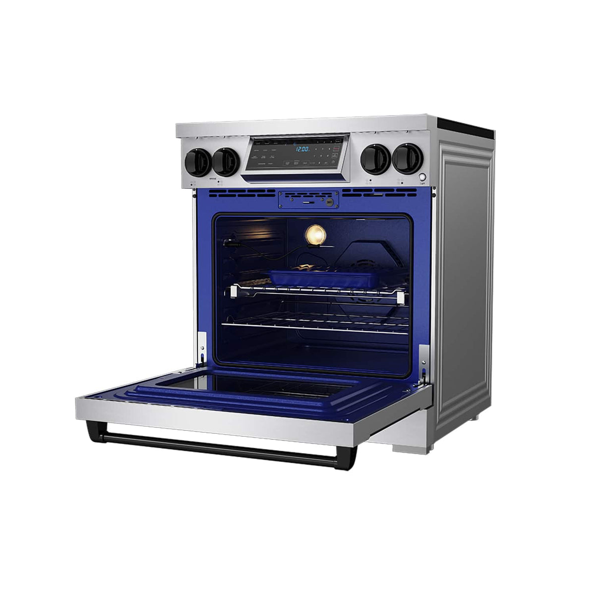Gordon Ramsay Series by Thor Kitchen 4.8 Cu. Ft Freestanding Induction Range with Black Hardware - Stainless Steel