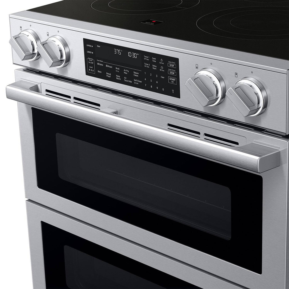 Samsung - Bespoke Smart Slide-In Electric Range with Flex Duo Oven and Dual True Convection - Stainless Steel