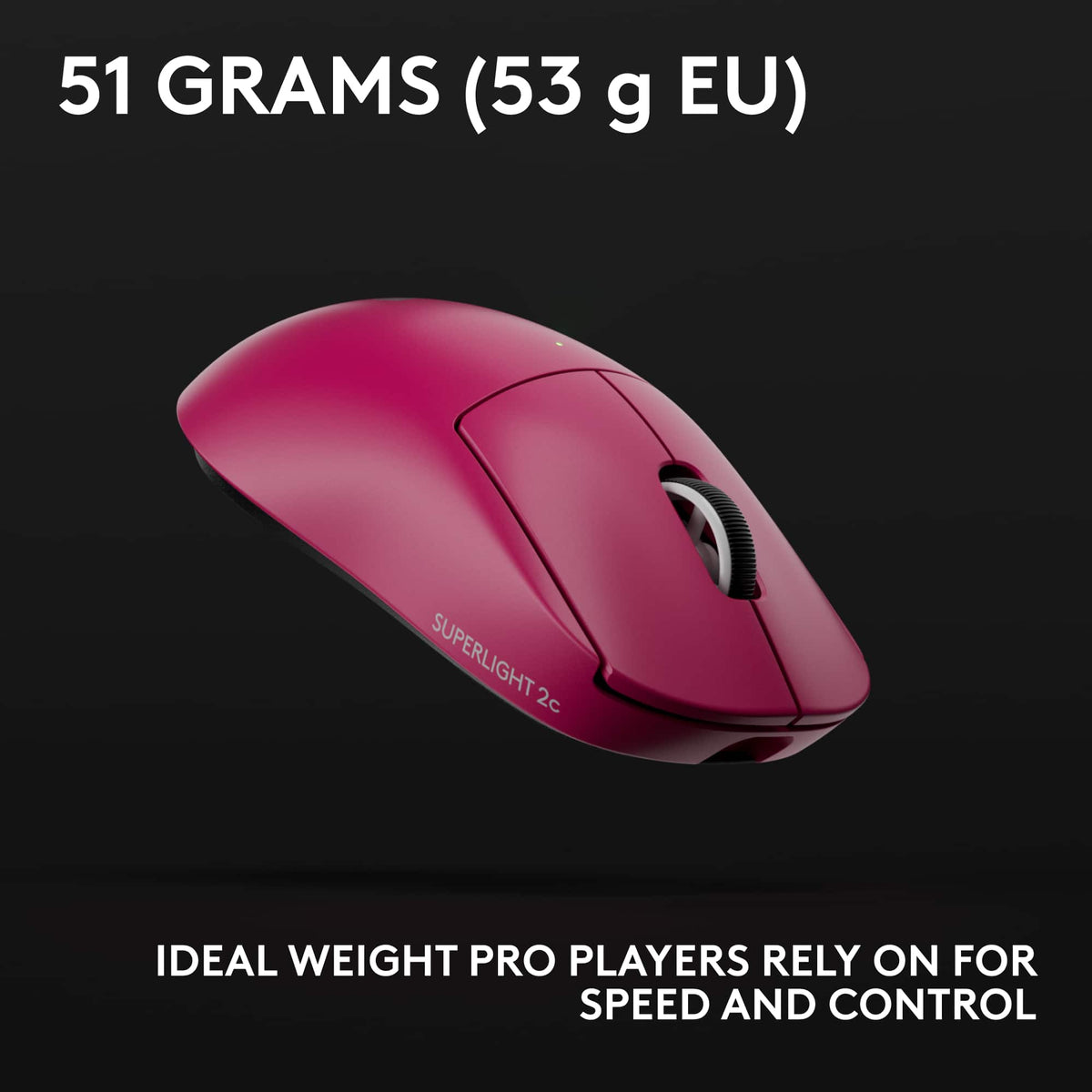 Logitech - PRO X SUPERLIGHT 2c LIGHTSPEED Lightweight Compact Wireless Optical HERO 2 Sensor 44 000 DPI Gaming Mouse for PC - Wireless - Magenta