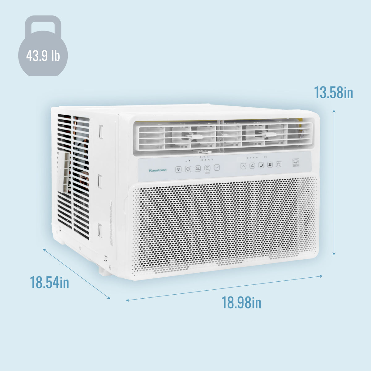 Keystone - 8,000 BTU 350 Sq. Ft Window Mounted Inverter Air Conditioner with Remote Control - White