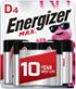 Energizer - MAX D Batteries (4 Pack), D Cell Alkaline Batteries