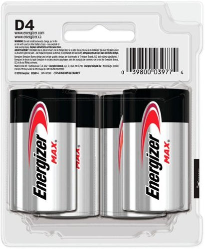 Energizer - MAX D Batteries (4 Pack), D Cell Alkaline Batteries