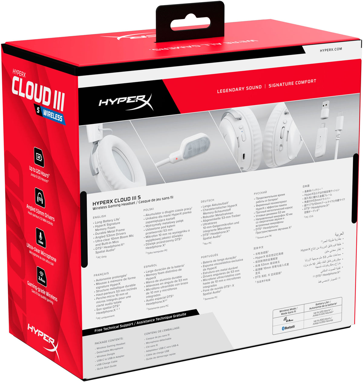 HyperX - Cloud III S Wireless Gaming Headset for PC, PS5, PS4, Nintendo Switch, Mac, and Mobile - White