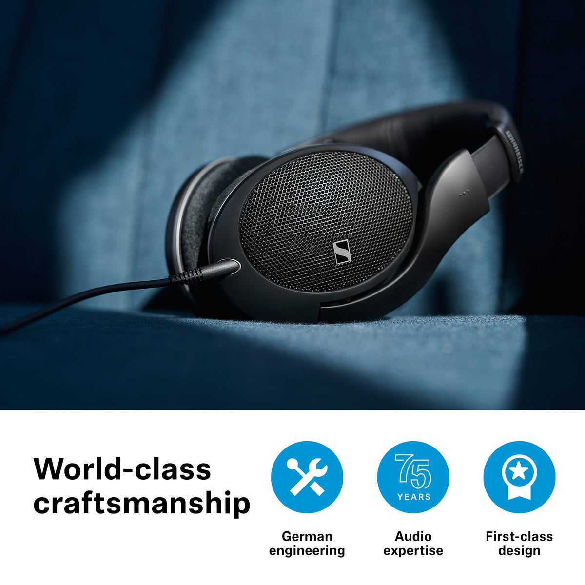 Sennheiser - HD 550 Over-Ear Open-Back Wired Audiophile Headphones - Black