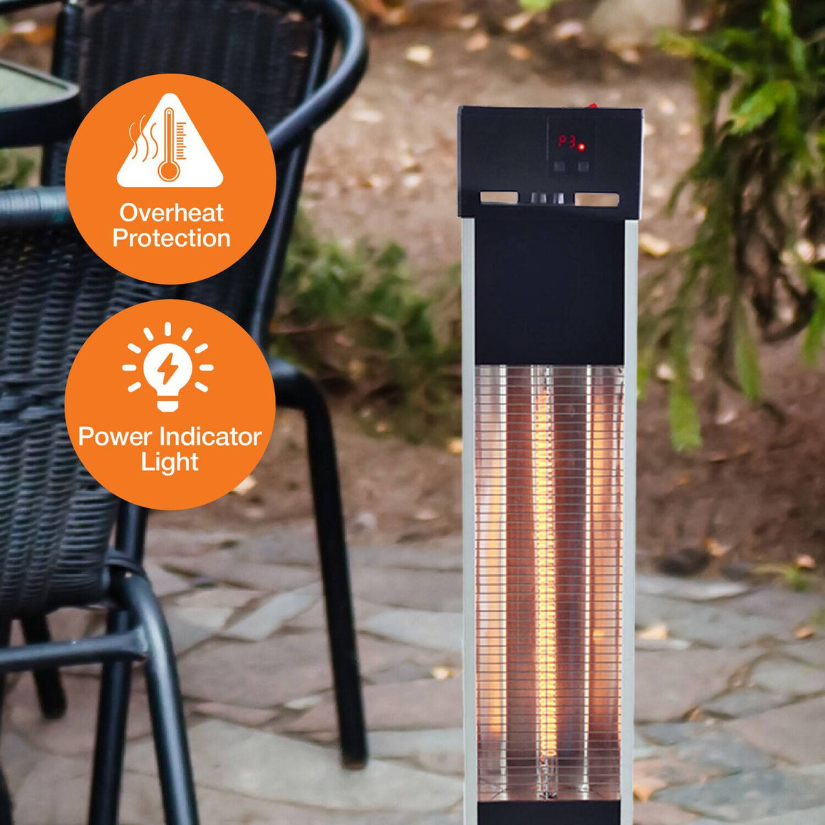 Lifesmart - Outdoor Infrared Tower Heater - Black