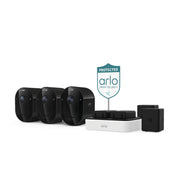 Arlo - Pro Outdoor Security Camera (6th Gen, 2025 Release) - Wireless, Rechareable Battery with Charging Station, 3-Cam - Black
