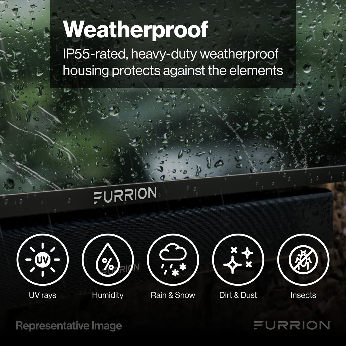 Furrion - Aurora 43" Partial-Sun 2 Outdoor Smart 4K LED Impact-Resistant Screen WiFi-Boosting Antennas 750 Nit