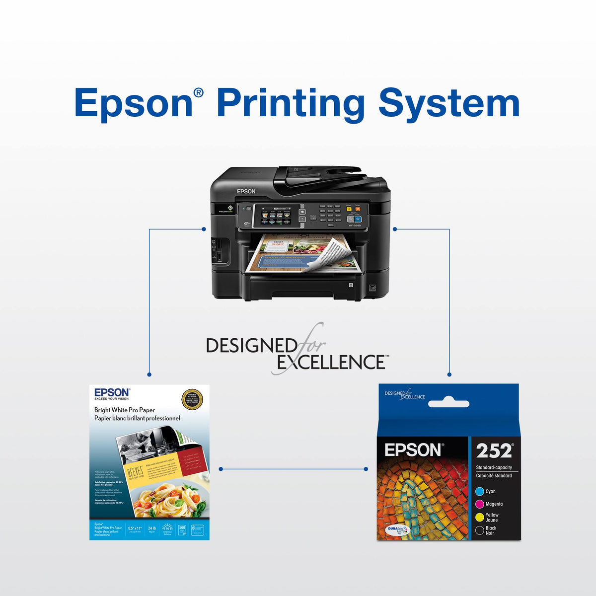 Epson - 252 4-Pack Ink Cartridges - Black/Cyan/Magenta/Yellow