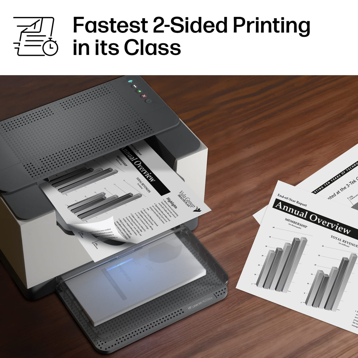 HP - LaserJet M209dw Wireless AI-Enabled Black-and-White Laser Printer - White & Slate