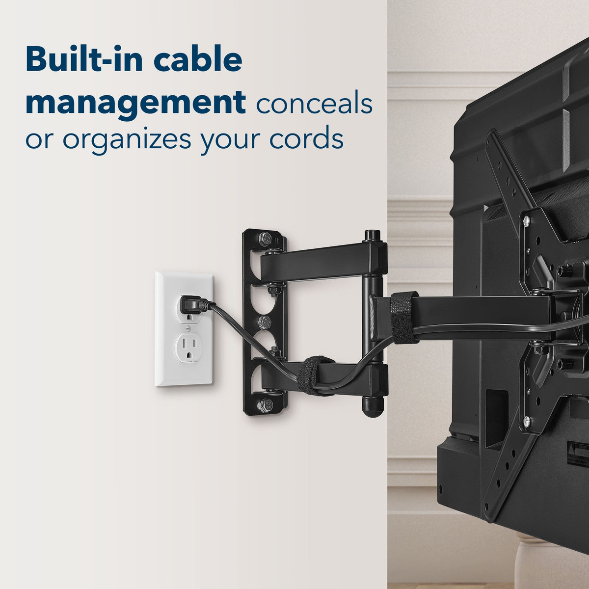 Insignia™ - Full-Motion TV Wall Mount for Most 19–55" TVs, Up to 65 lbs. — Extends 16" - Black