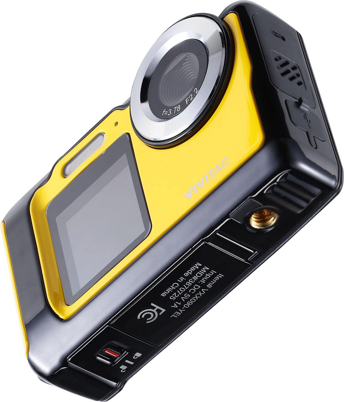 Vivitar - Dual Screen Waterproof Camera with 16x Digital Zoom and HD Video Recording - Yellow