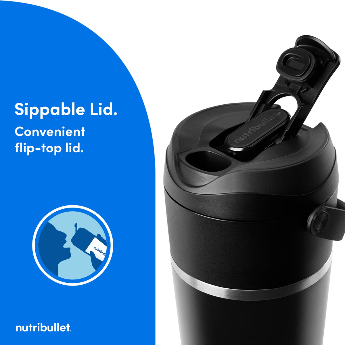 NutriBullet - Flip Insulated Portable Blender - Black