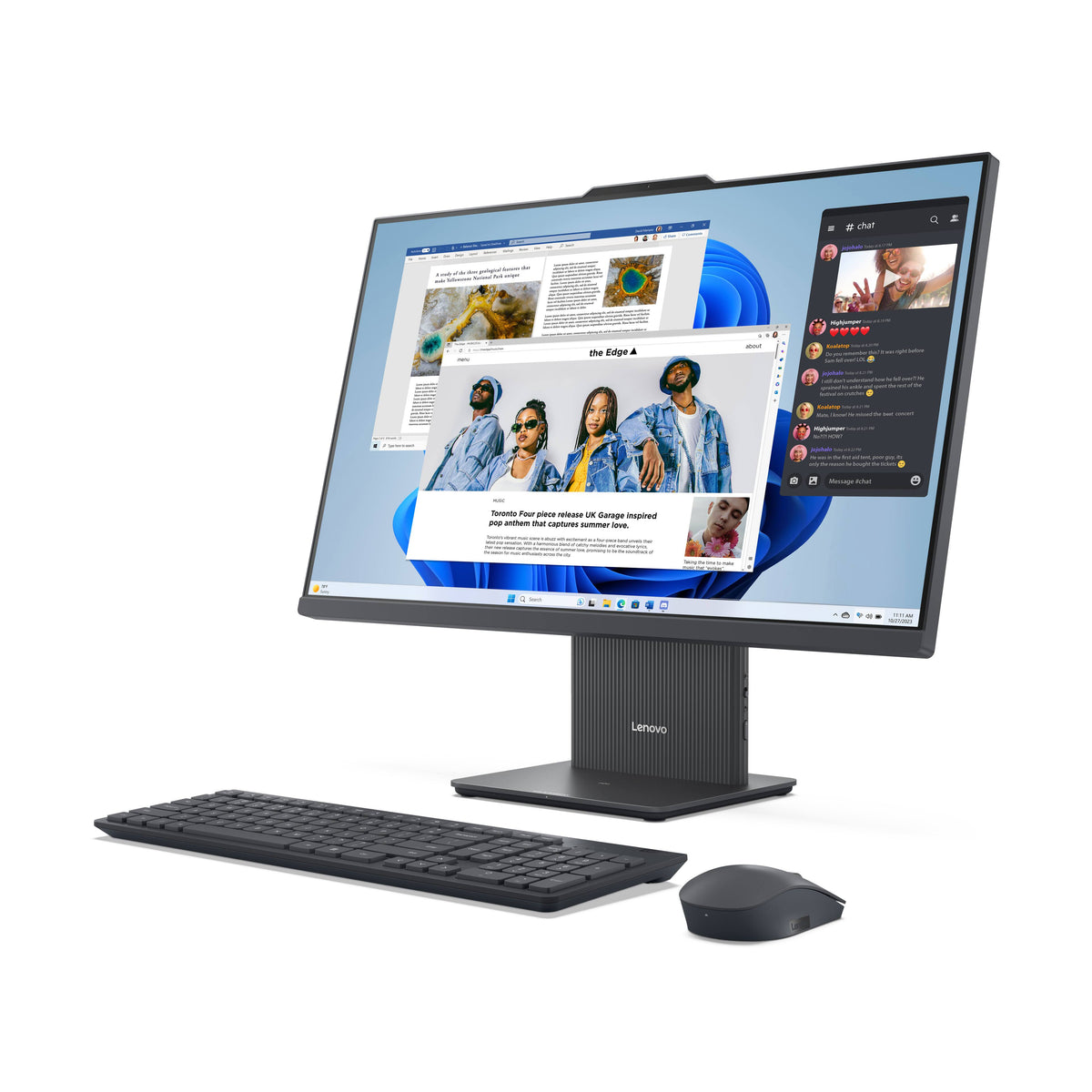 Lenovo - IdeaCentre AIO 27" FHD IPS LCD Touch-Screen All-In-One - Ryzen AI 5 330 2026 - 16GB Memory - 512GB Storage - Luna Grey