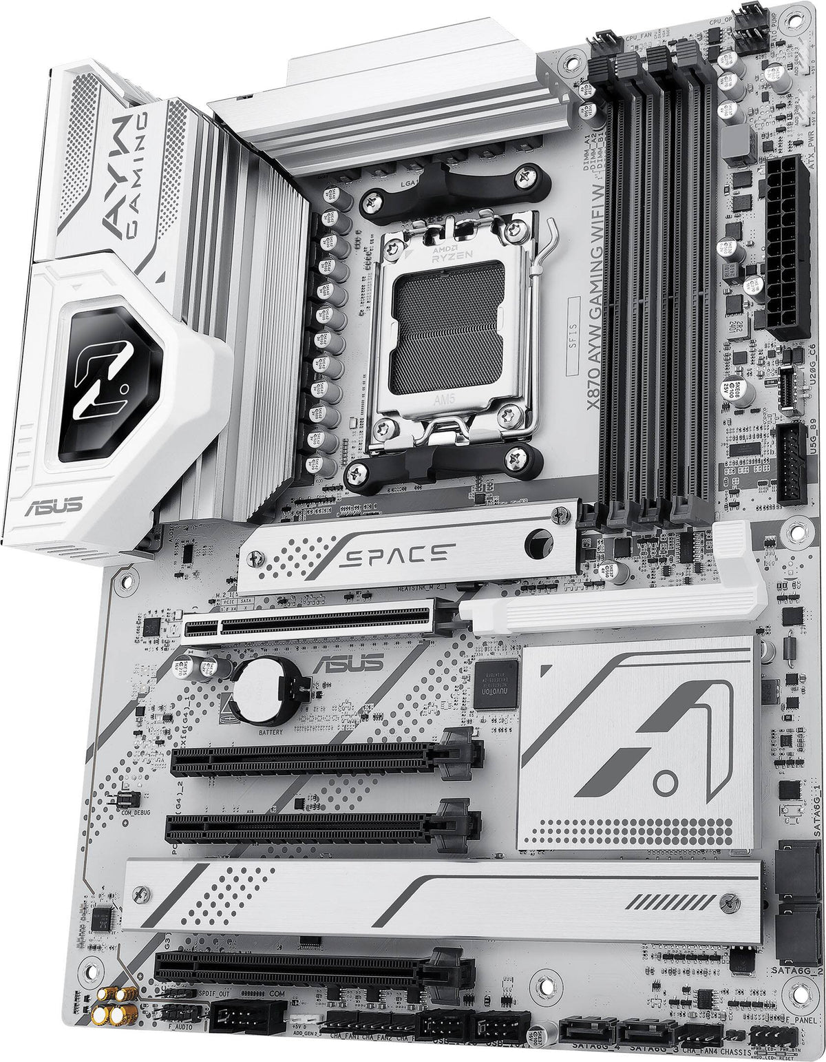 ASUS - X870 AYW GAMING (Socket AM5) AMD X870 ATX DDR5 Wi-Fi 6 AX Motherboard - White