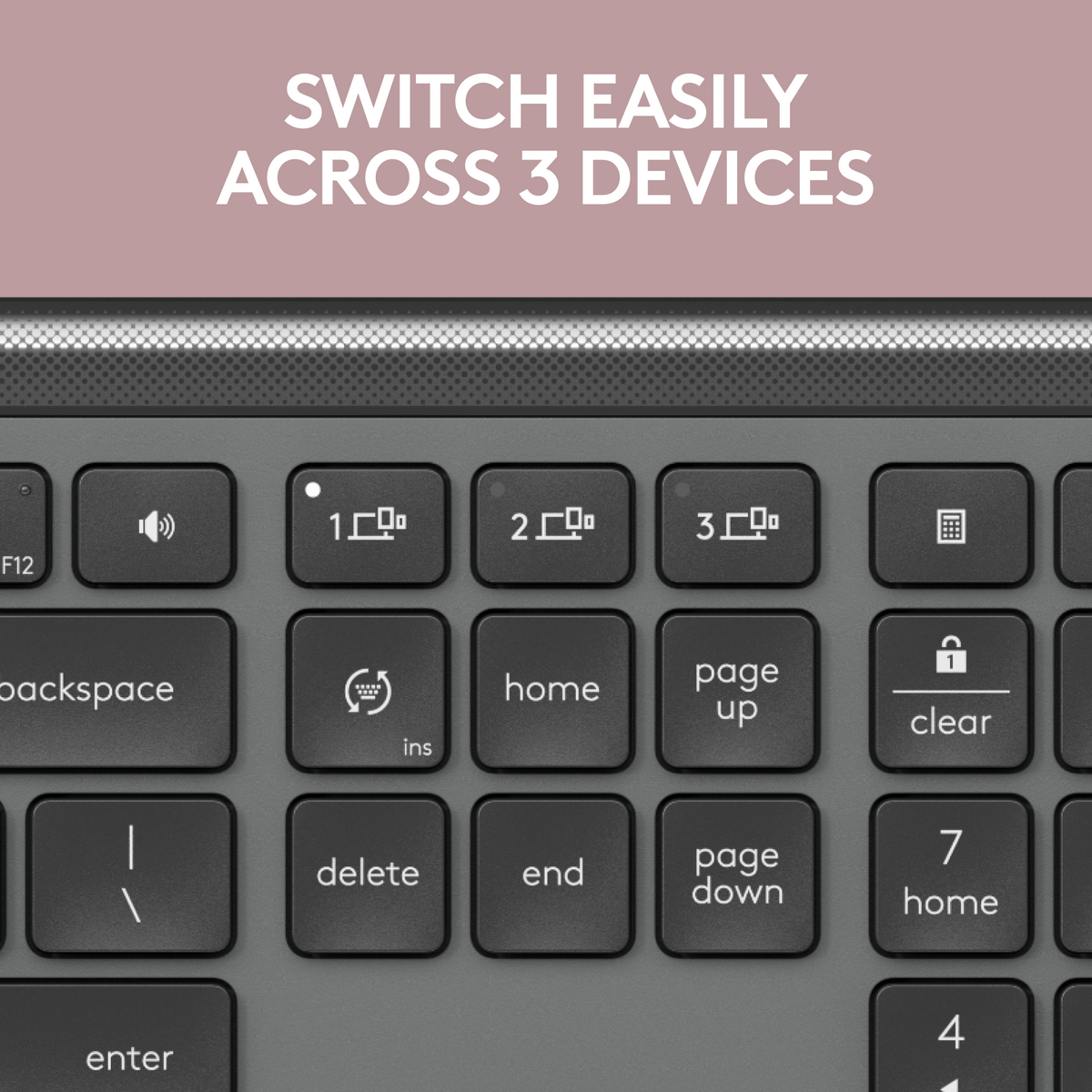 Logitech - MK955 Signature Slim Full-size Wireless Keyboard and Mouse Combo for Windows and Mac with Quiet Typing and Clicking - Graphite
