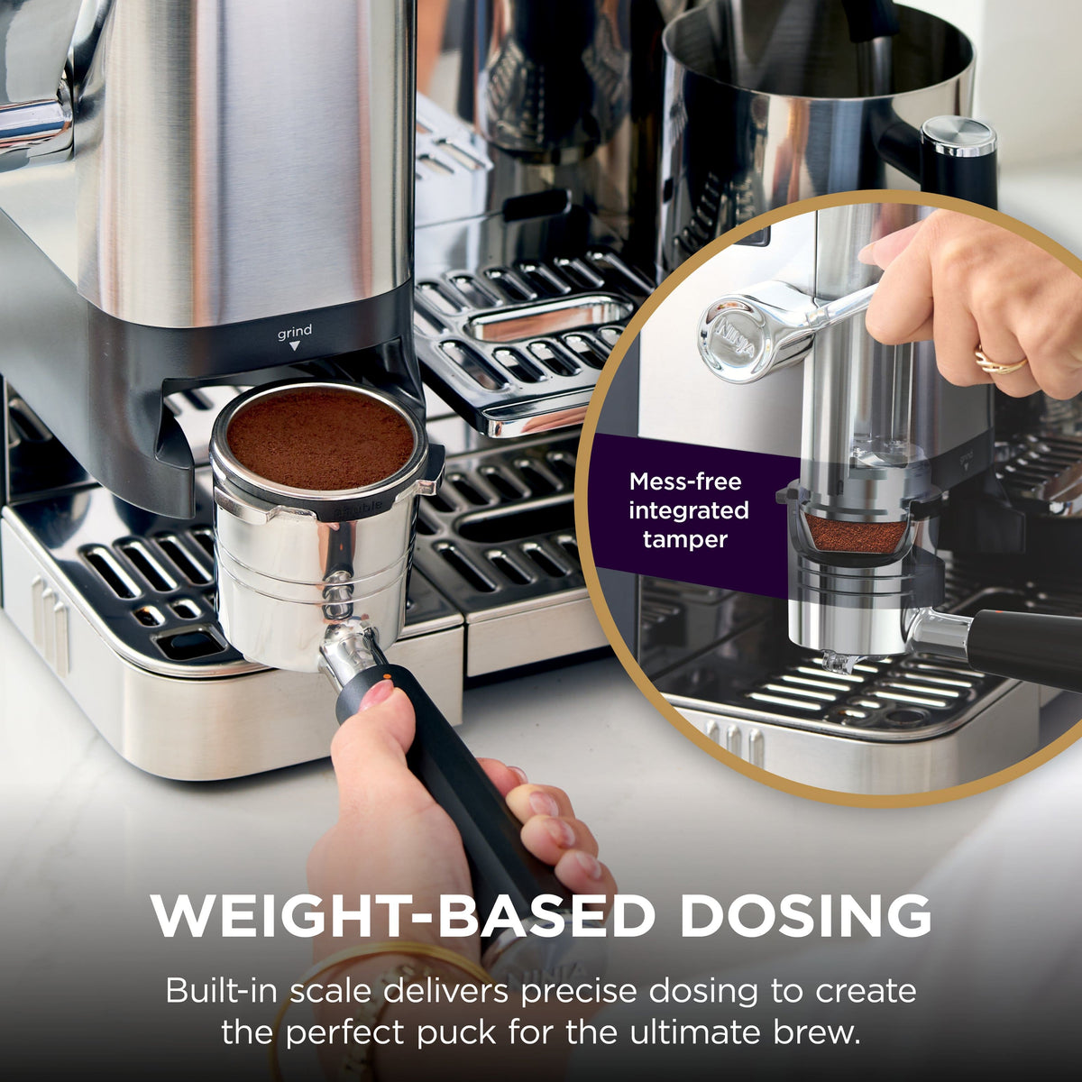 Ninja - Luxe Café Pro Series 4 in 1 Espresso, Drip Coffee, Cold & Hot Brew, Tamper, Grinder, Scale, Hands-Free Frother - Stainless Steel