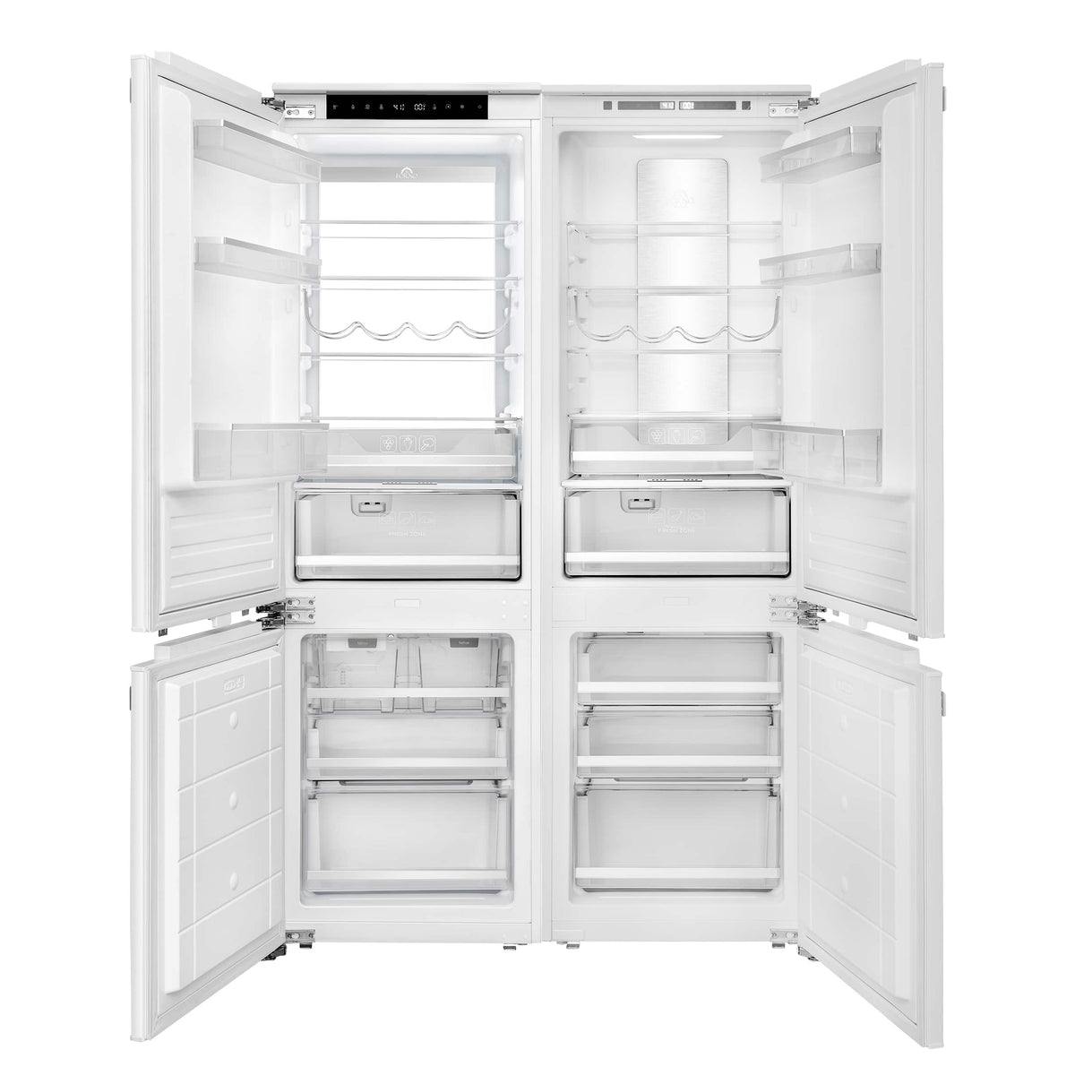 Forno Appliances - Rivestito 16.9 Cu. Ft. 42" Built-In Counter-Depth Panel Ready Bottom Freezer Refrigerator with Ice Maker - White