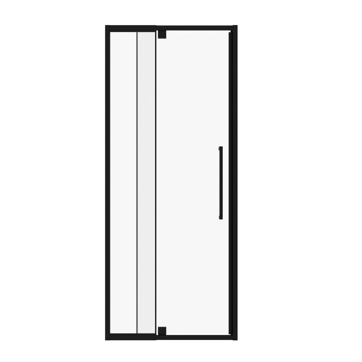 Puerta de ducha pivotante semisin marco, diseño reversible