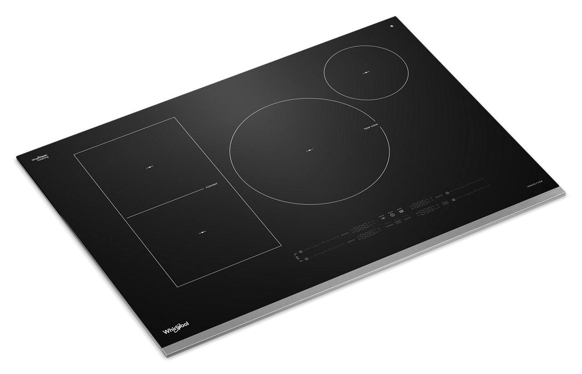 Whirlpool - 30 in. Wide 4 element Electric Induction Cooktop with Temp Cook Technology and WipeClean Coating - Stainless Steel