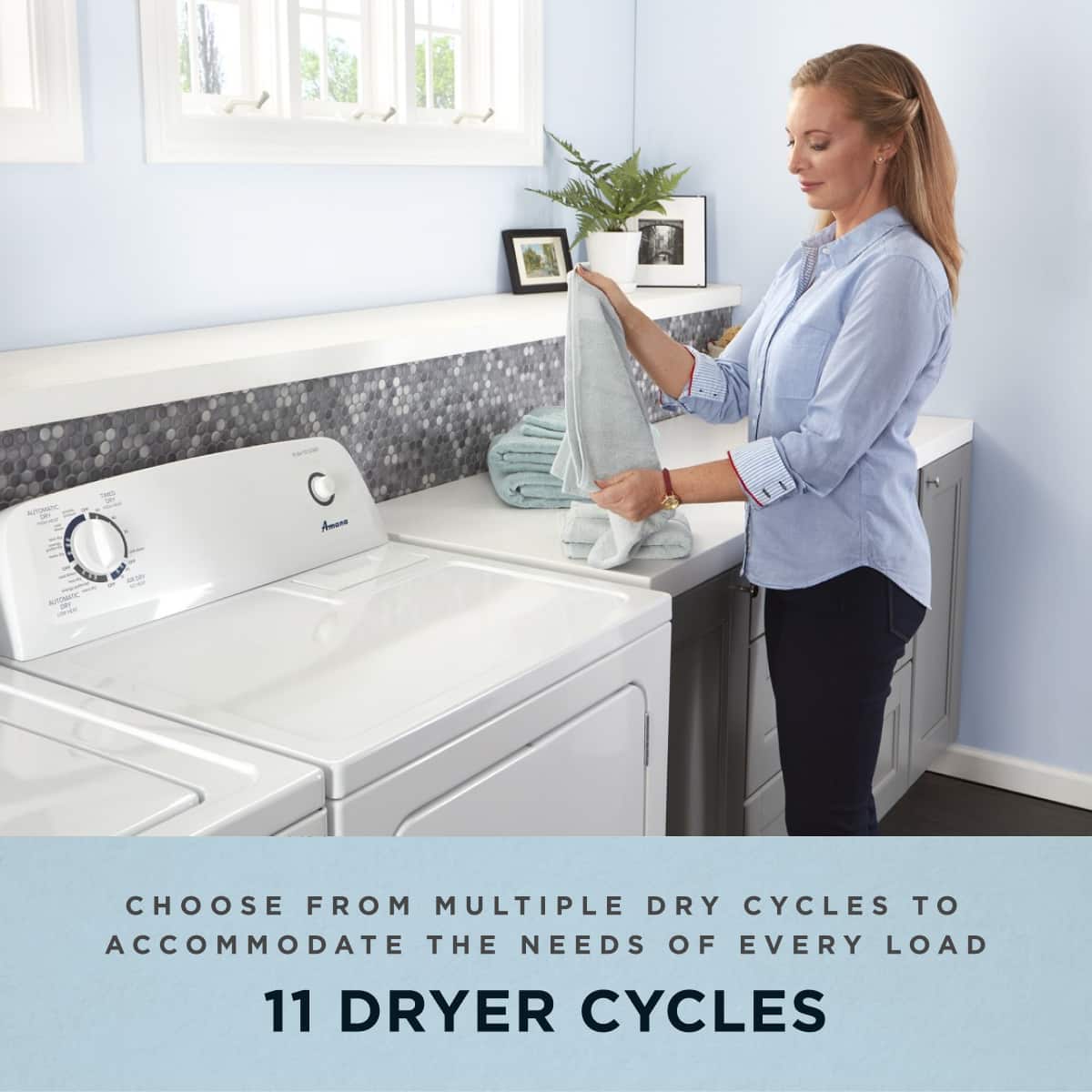 Amana - 6.5 Cu. Ft. Electric Dryer with Automatic Dryness Control - White
