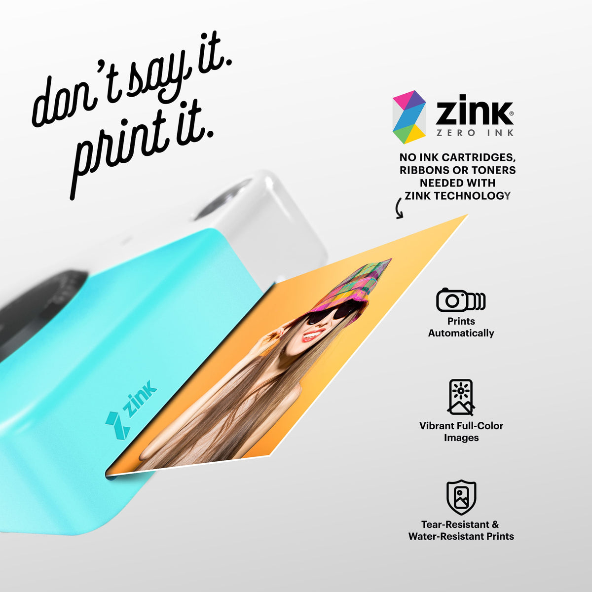 Kodak - Printomatic Instant Print Camera - Instant Digital Camera Prints on Zink 2x3" Photo Paper - Blue