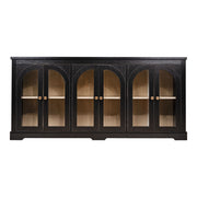 Modern Arched Glass Sideboard With 6 Doors, Buffet Cabinet With Storage And Adjustable Shelves