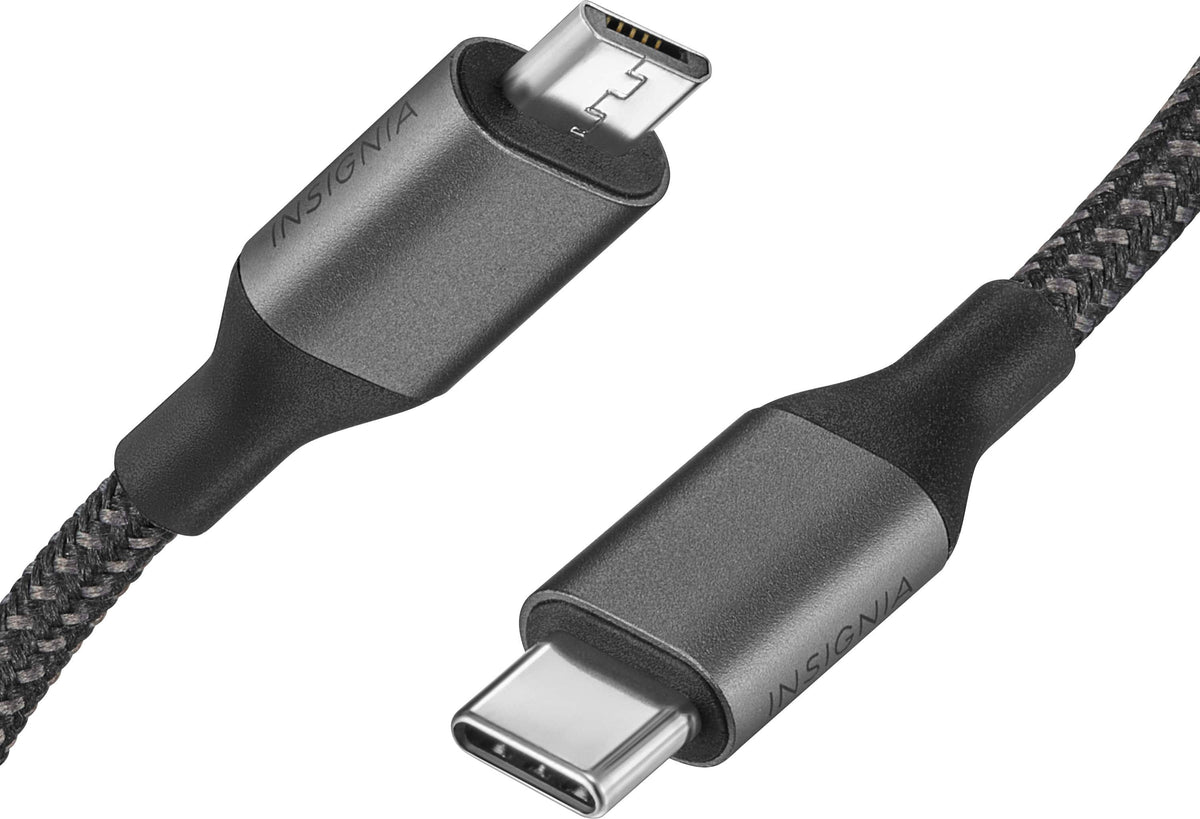 Insignia™ - 3.3-Foot USB-C to Micro USB Cable - Black