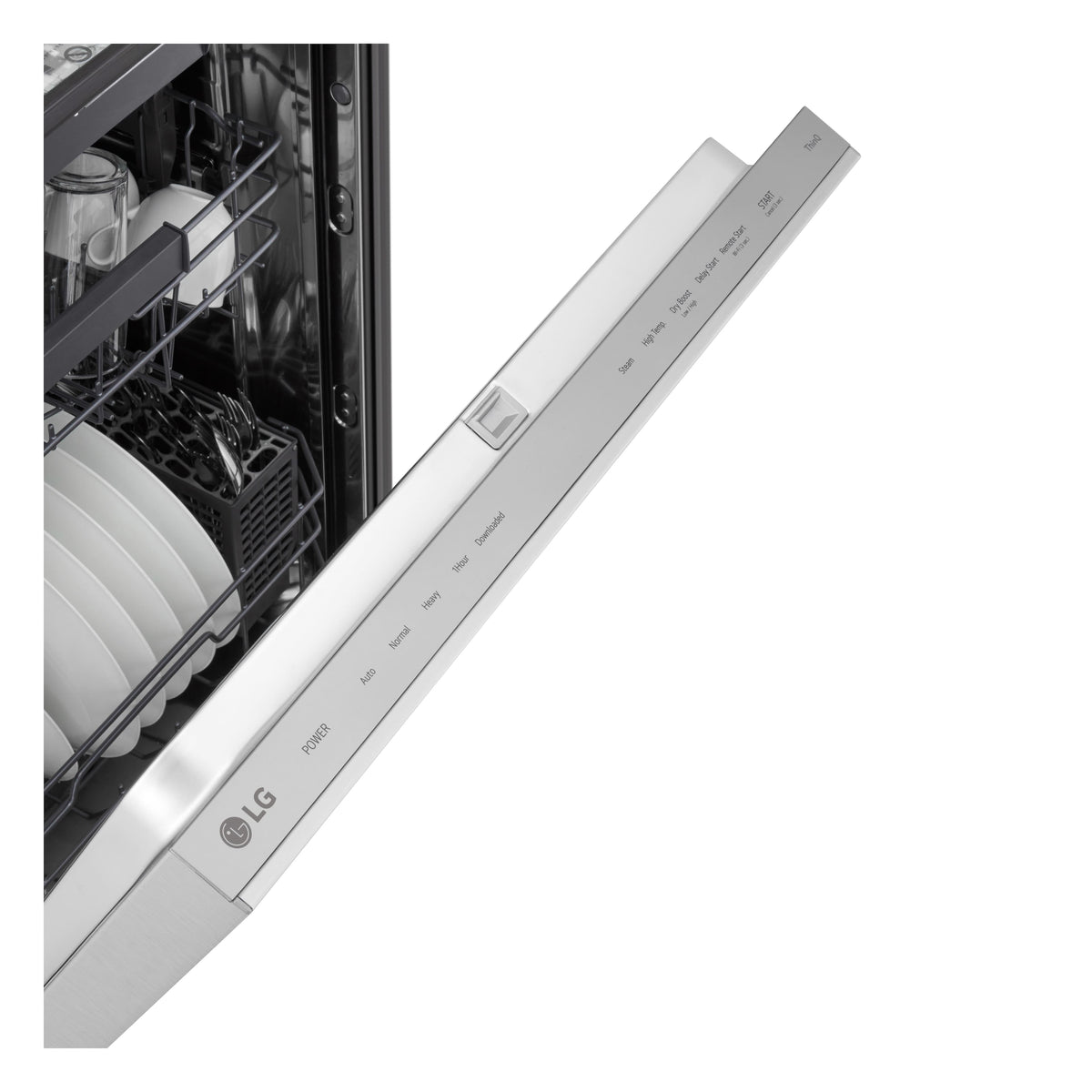 LG - FlushFit 24-in Top Control Smart Built-In Stainless Steel Tub Dishwasher with 3rd Rack, 1-Hour Wash and Dry, 46dBA - Stainless Steel