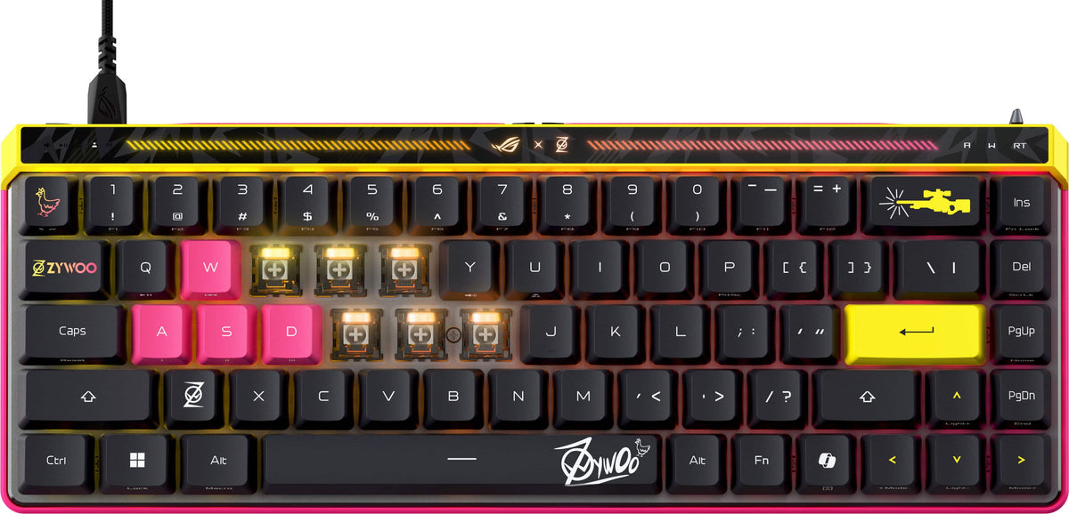 ASUS - ROG Falchion Ace 65% Wired Gaming Keyboard with ROG HFX Magnetic Switches and Rapid Trigger Toggle - ZywOo Edition