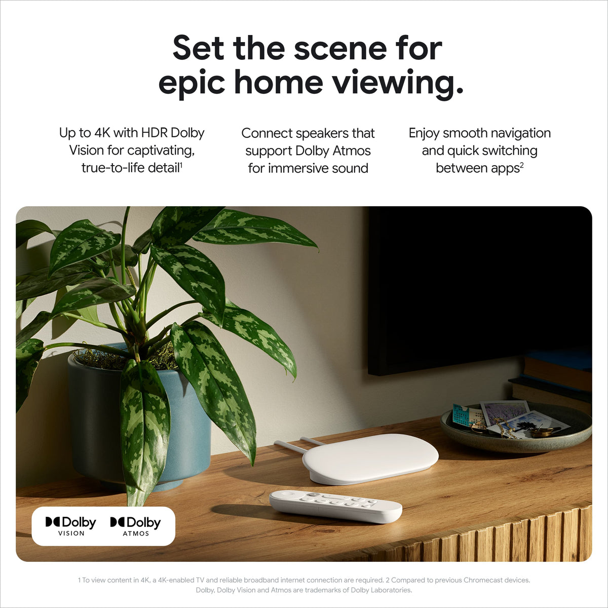 Google - TV Streamer 4K - Fast Streaming Device in 4K HDR - 32 GB of Storage - Porcelain