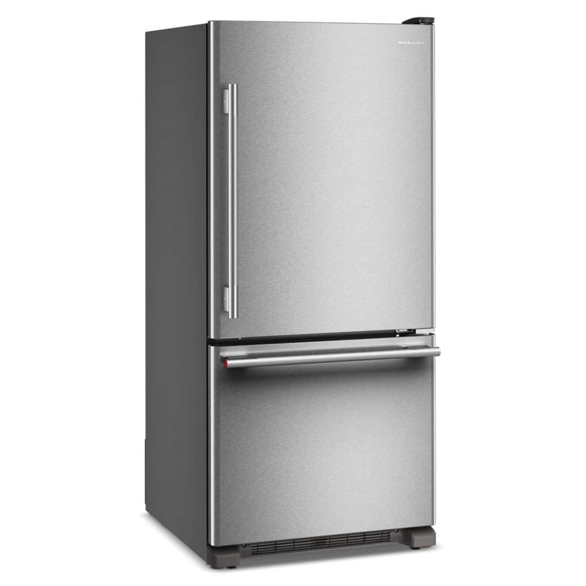 KitchenAid - 19 Cu. Ft. 30-Inch Standard-Depth Bottom Mount Refrigerator with Right Door Swing - Stainless Steel
