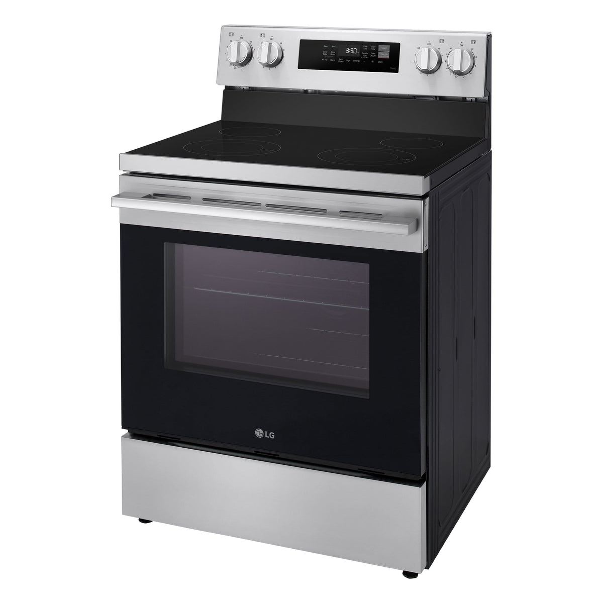 LG - 30-in Wide 6.3 Cu. Ft. Freestanding Electric Convection Smart Range with 4 Elements, Air Fry and WideView Window - Stainless Steel