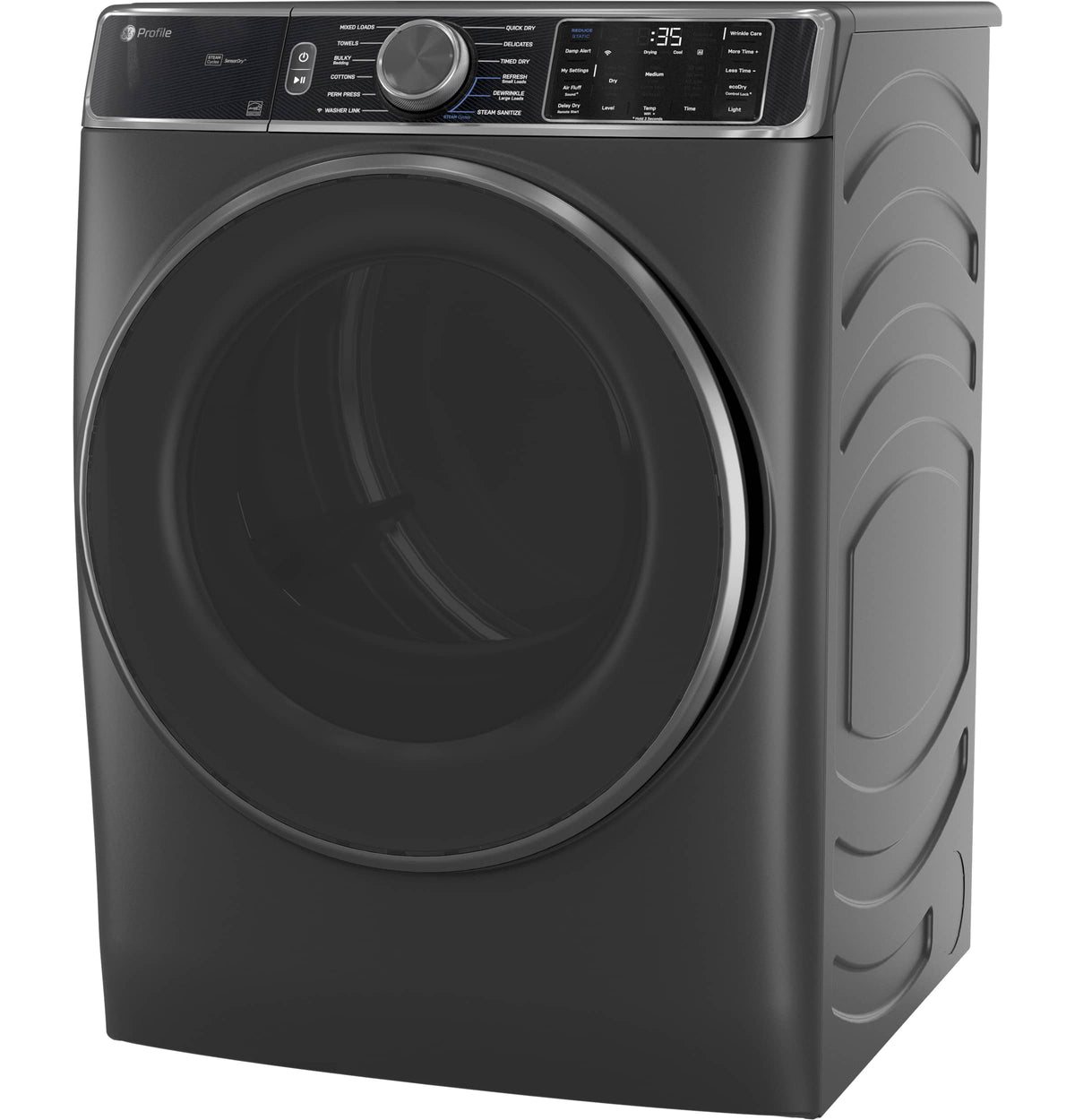GE Profile - 7.8 Cu. Ft. Stackable Smart Electric Dryer with Steam and Sanitize Cycle - Carbon Graphite