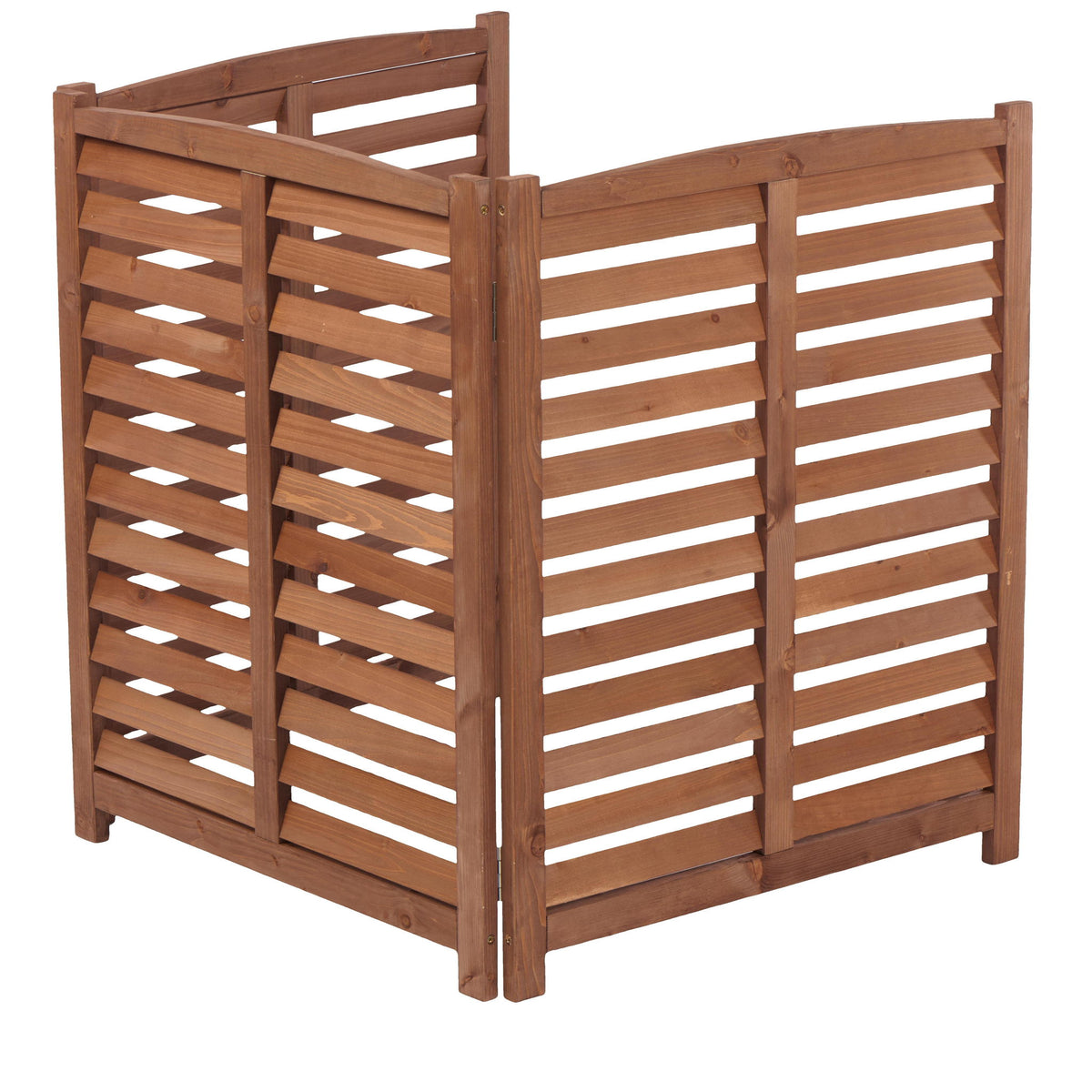 Valla de madera de 3 paneles para unidad de aire acondicionado exterior