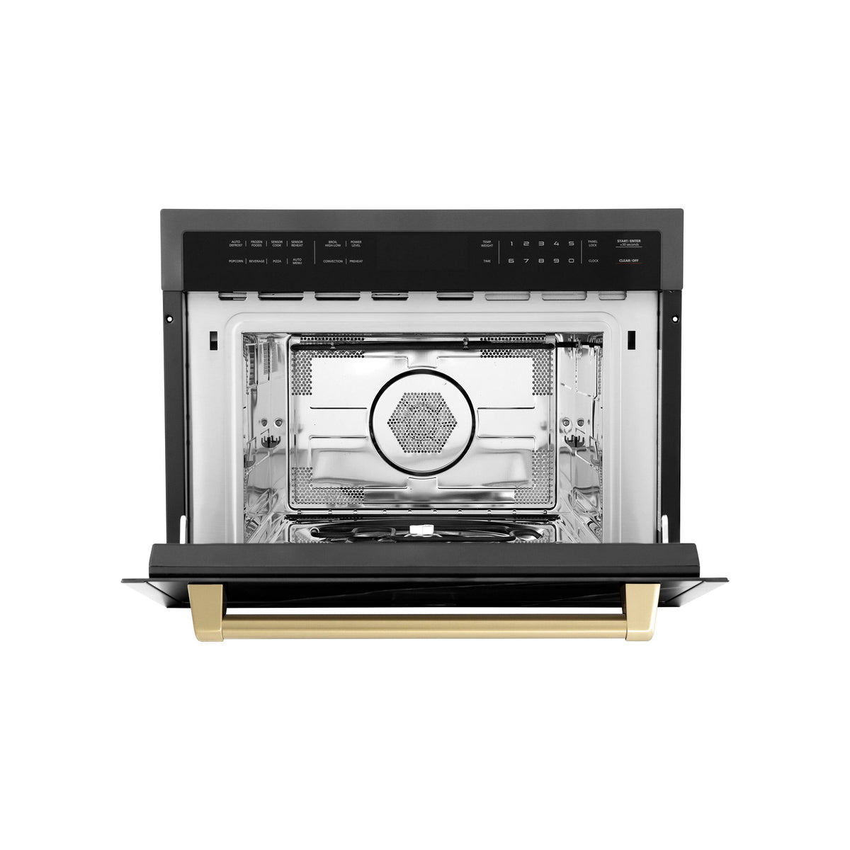 ZLINE - Autograph 24" 1.6 cu ft. Built-in Convection Microwave Oven and Champagne Bronze Accents - Black Stainless Steel