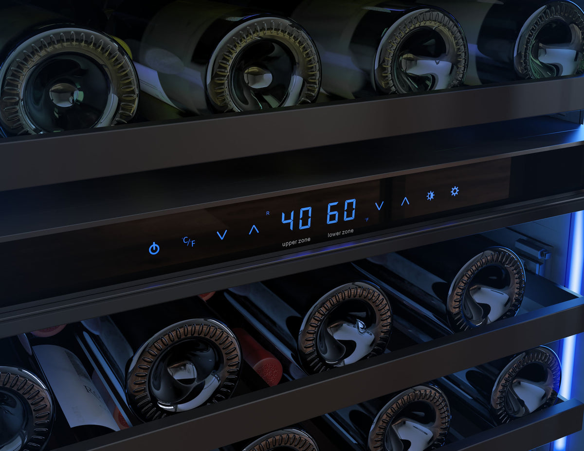 Zephyr - Presrv 24 in. 45-Bottle Dual Zone Panel-Ready Wine Cooler - Panel Ready + Glass