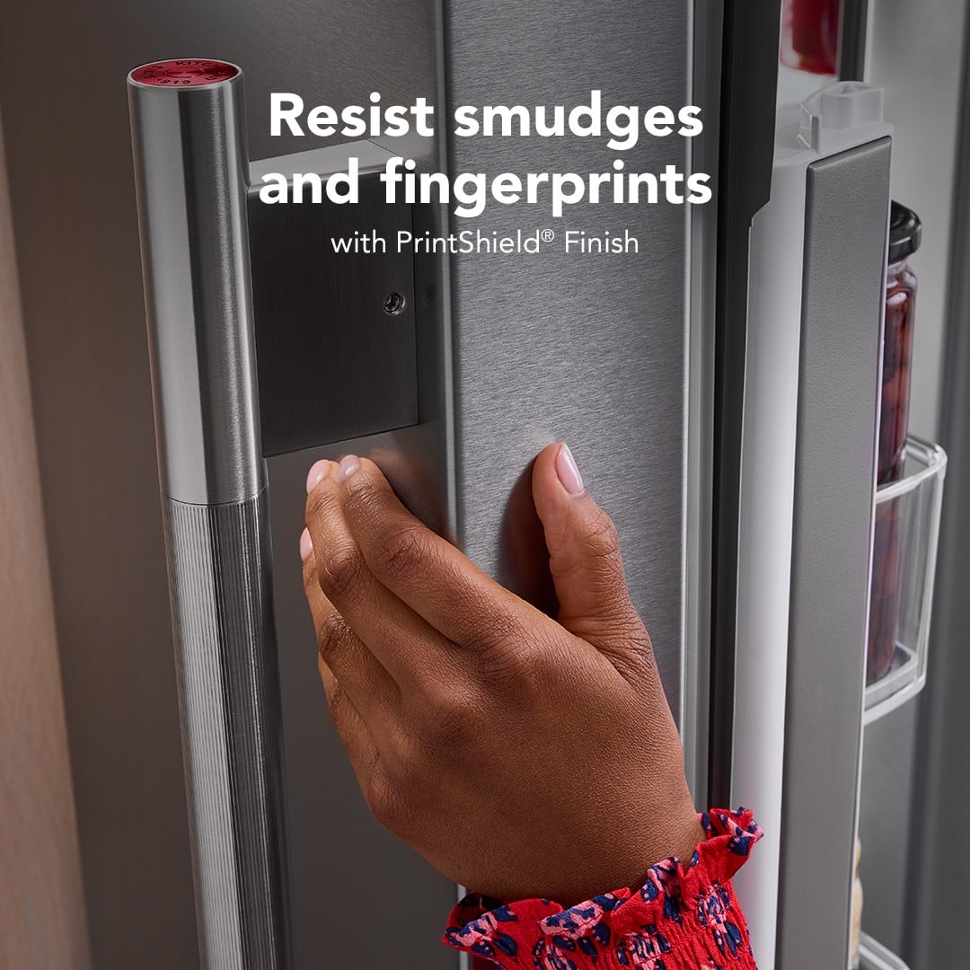 KitchenAid - 30 in. Wide 20 cu. ft. French Door Refrigerator with PrintShield Finish and Interior Dispense - Stainless Steel