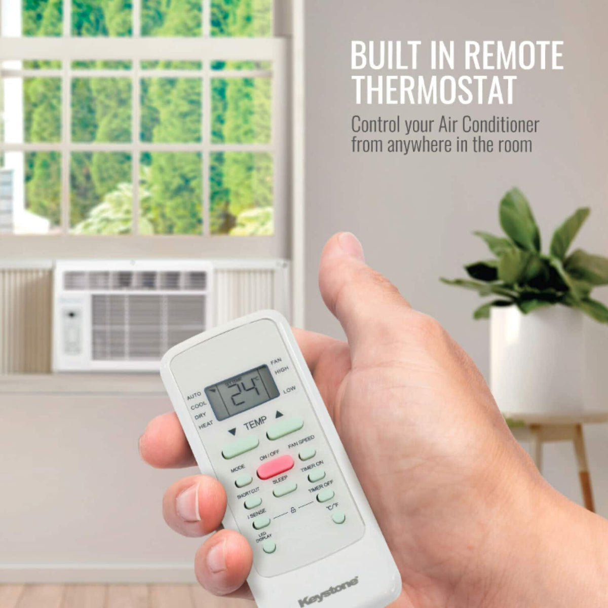 Keystone - 150 Sq. Ft 5,000 Cooling BTU Window Air Conditioner - White