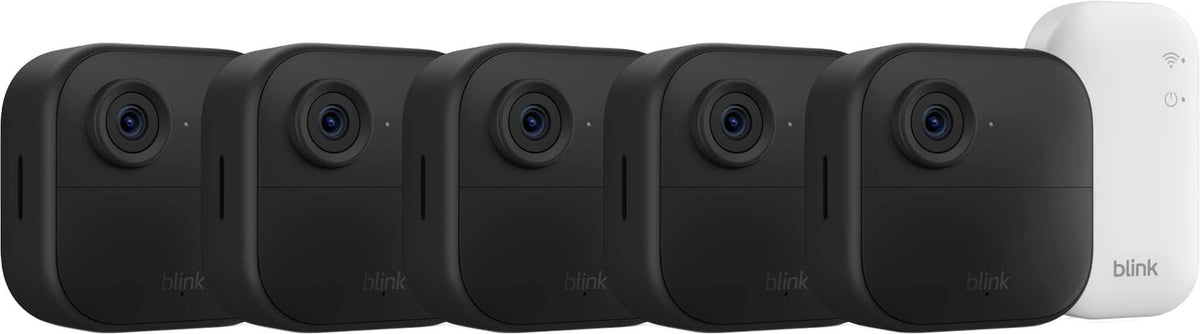 Blink - Outdoor 4 - Wireless smart security camera, two-year battery life, 1080p HD. Sync Module Core included - 5 Cameras - Black