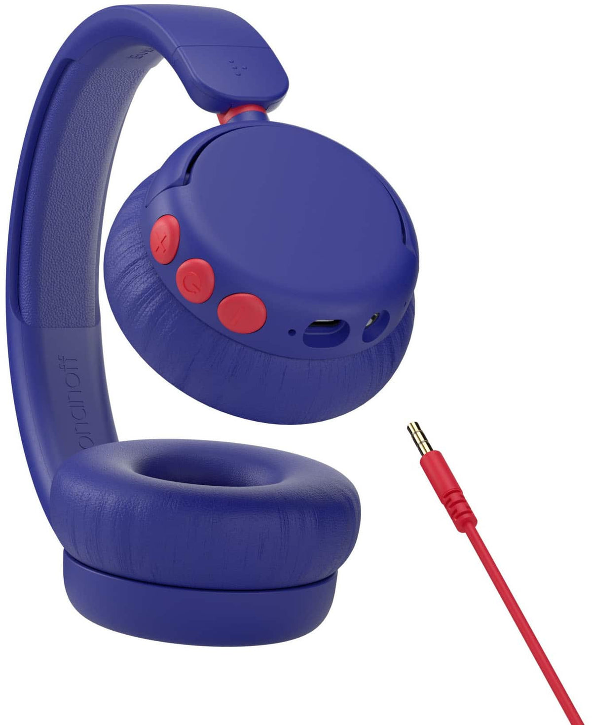 Made for Amazon BuddyPhones EcoTime Jr Wireless SafeAudio Over-the-Ear Youth Headset, Bluetooth (Ages 3-6) - Deep Blue