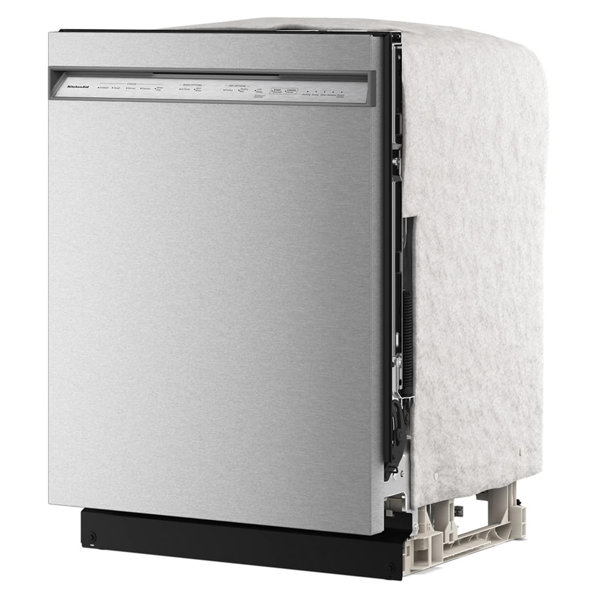 KitchenAid - 24 inch Front Control Built-In Tub Dishwasher with Third Level Utensil Rack and 47 dBA - Stainless Steel
