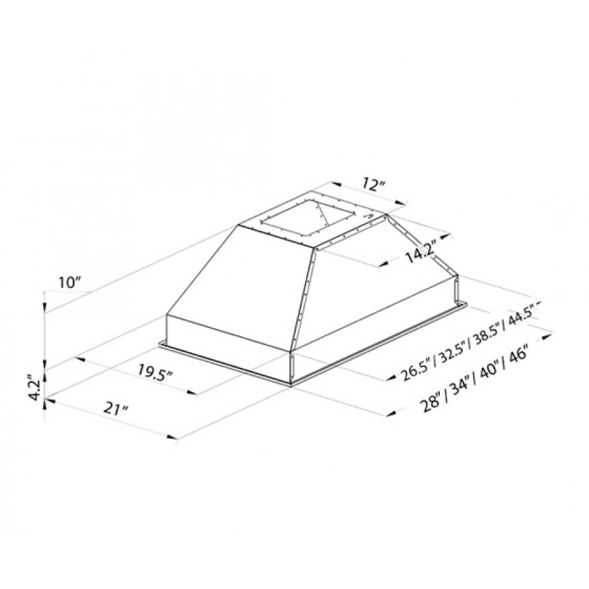 ZLINE - 46 inches - Externally Vented - Island Range Hood - Stainless Steel