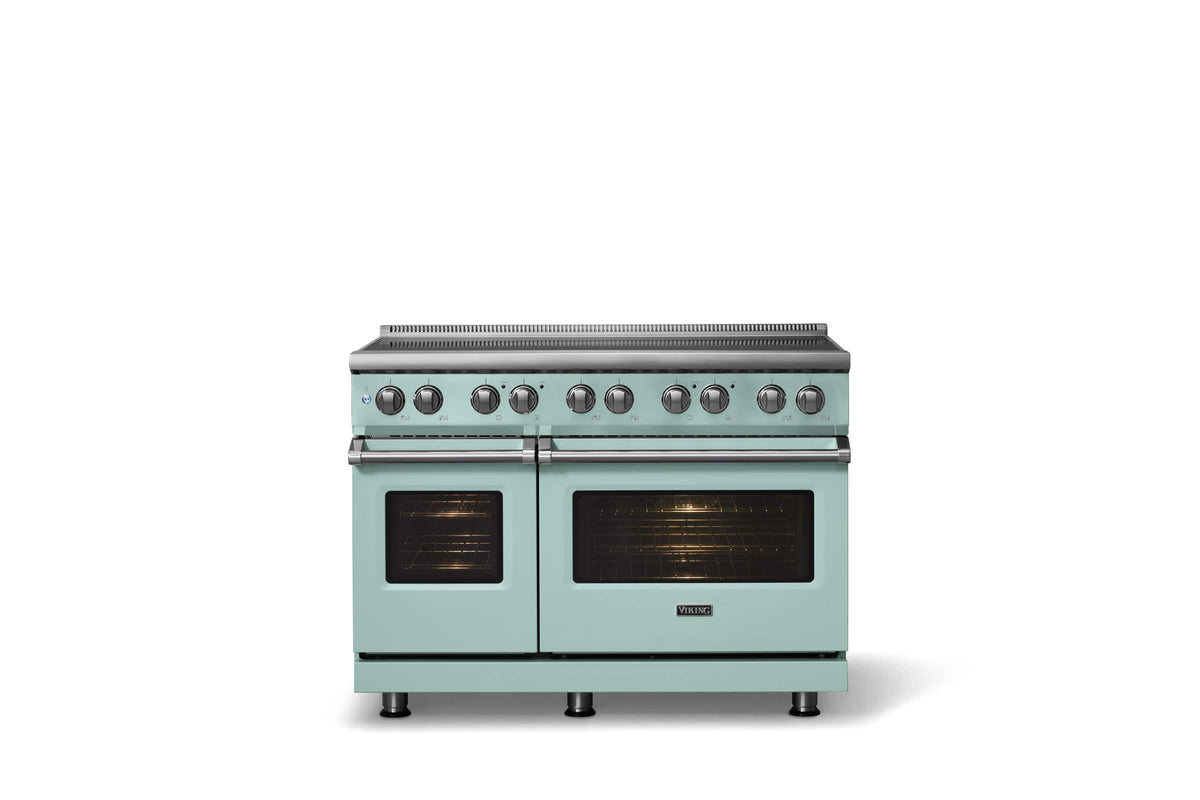 Viking - 48 in. Wide 6 Elements Pro 5 Series 7.3 Cu. Ft. Freestanding 6 Element Induction Convection Range - Splash