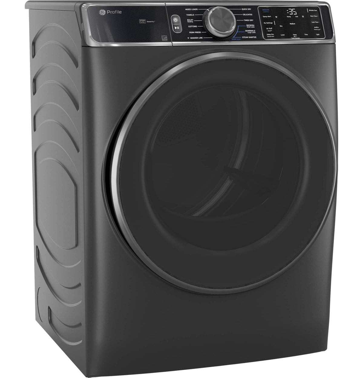 GE Profile - 7.8 Cu. Ft. Stackable Smart Electric Dryer with Steam and Sanitize Cycle - Carbon Graphite