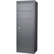 Steel Large Single Compartment Locking Parcel Drop Box With Keyed Access - Gray