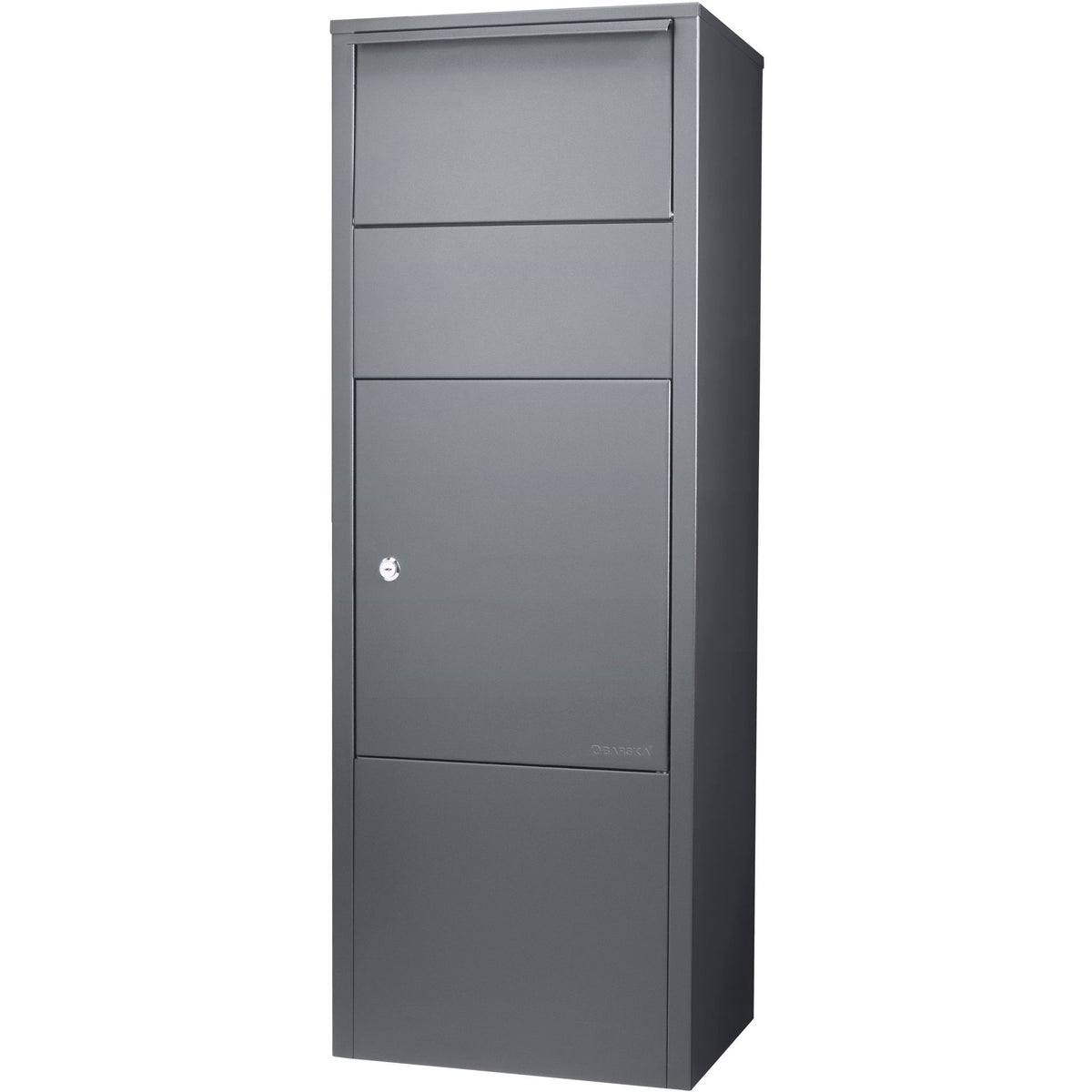 Steel Large Single Compartment Locking Parcel Drop Box With Keyed Access - Gray