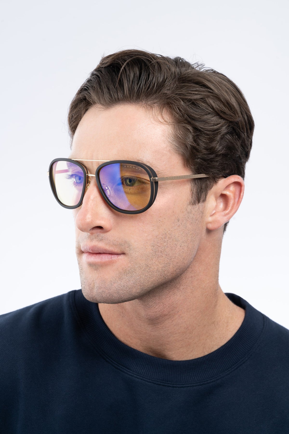 GUNNAR - Dume Computer Glasses with Blue Light Reduction, Amber Lenses - Gold