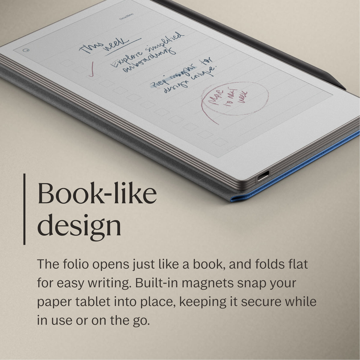 reMarkable - Paper Pro Move - Mosaic weave Book Folio for your 7.3'' paper tablet - Cobalt